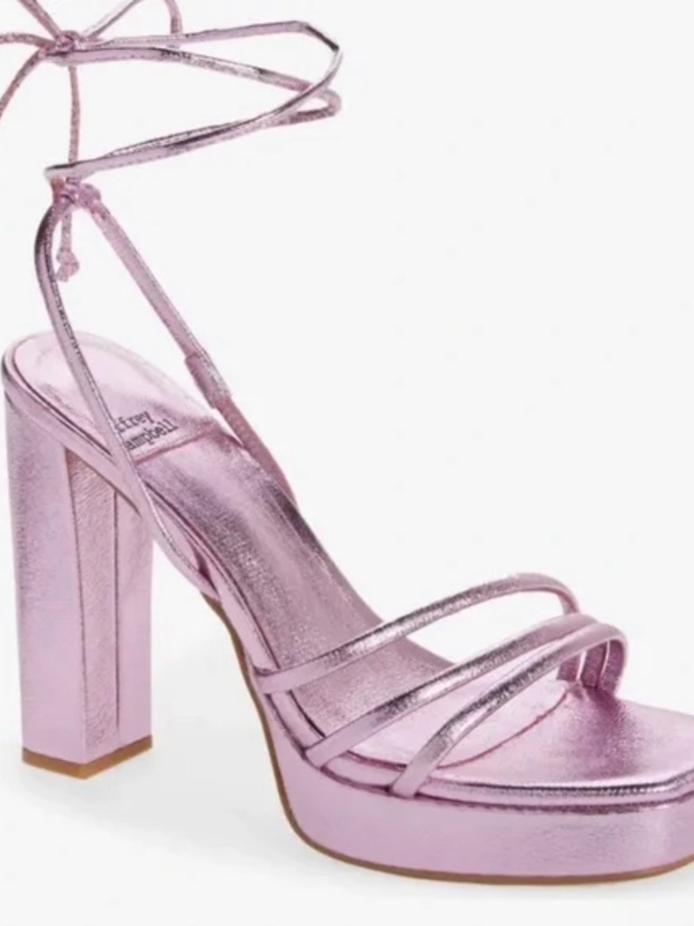 Jeffrey Campbell Presecco Pink Metallic Luster Strappy Shoes — Size 8.5
